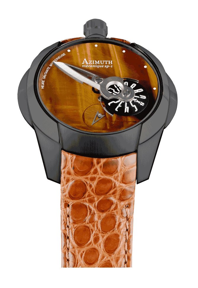 Spaceship PVD Tiger Eye stone dial