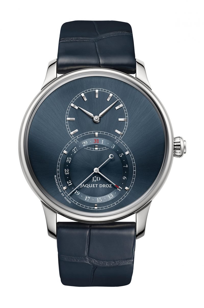 Grande Seconde Quantième Satin-Brushed Blue