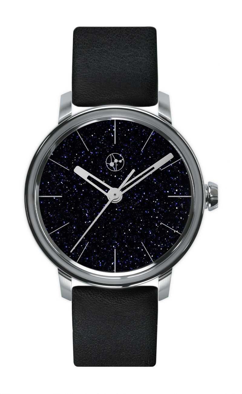 Contemporaines Ref.1120-AV “Dark Blue Aventurine Glass – Silver Markers”