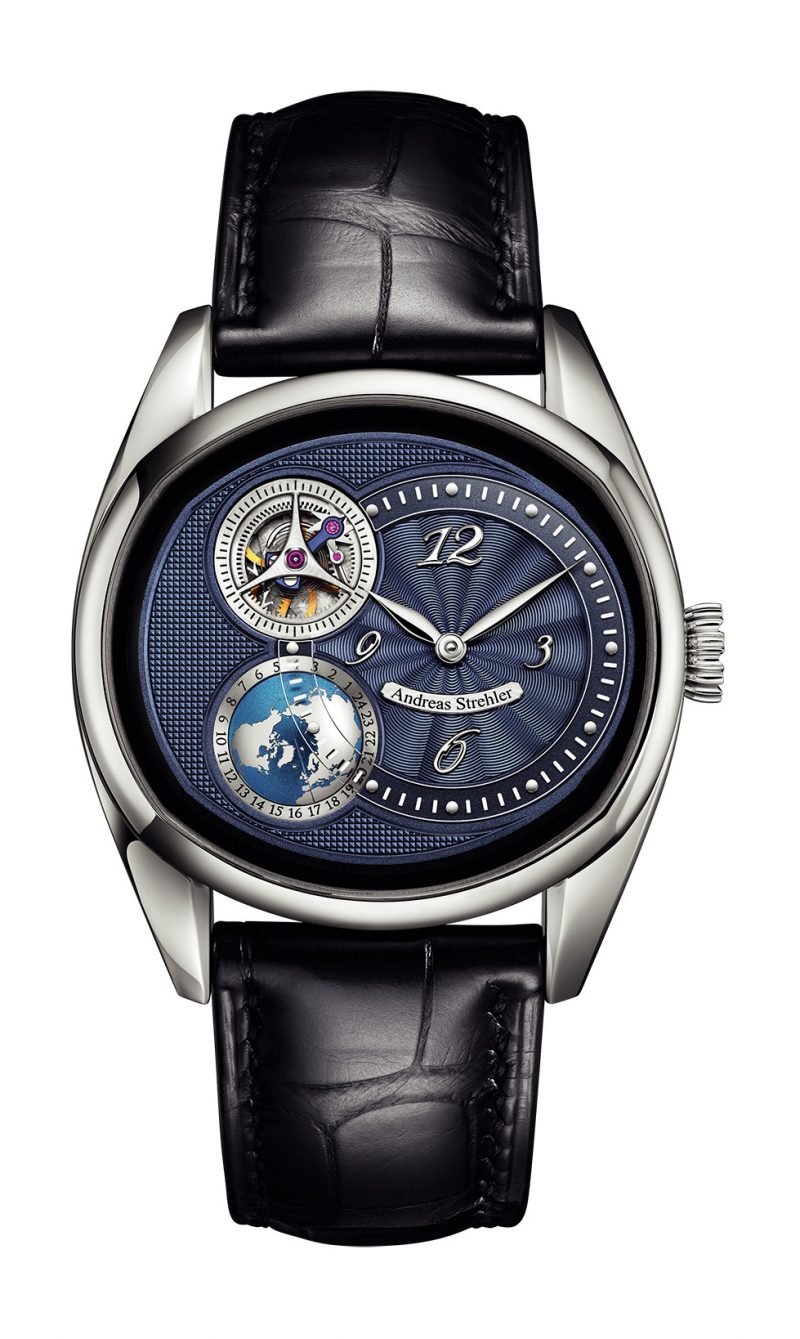 Sauterelle à Heure Mondiale Platinum Blue