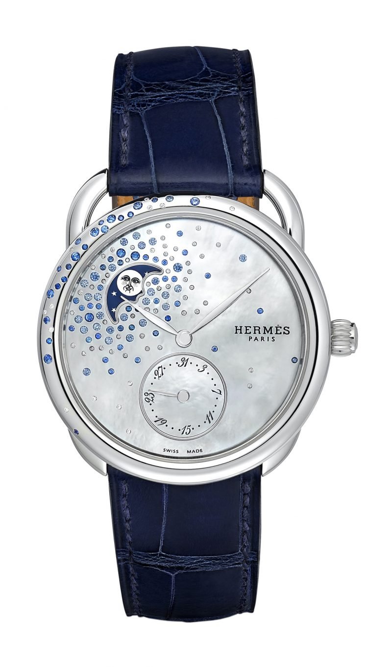 Arceau Petite Lune Jeté de Diamants et Saphirs